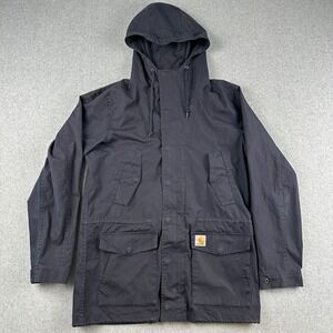 Carhartt WIP Battle Parka Men's Medium Black Hooded Jacket Utility Workwear